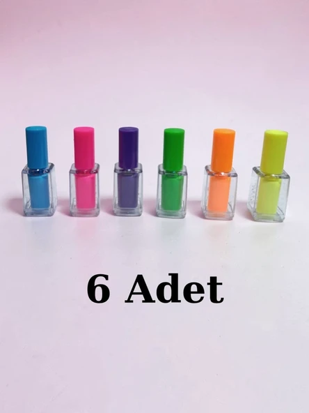 Oje Şeklinde 6 Adet Fosforlu Kalem ürün görseli 1