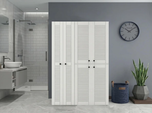 Kenzlife membran çamaşır kurutma makinesi dolabı yaromira sol byzbyz panjur 180*120*64 mebran kapak MDF gövde ürün görseli 1