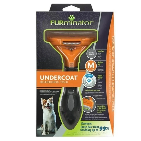 Furminator Köpek Tarağı -Uzun Tüylü Orta Irk Köpekler için M ürün görseli 1