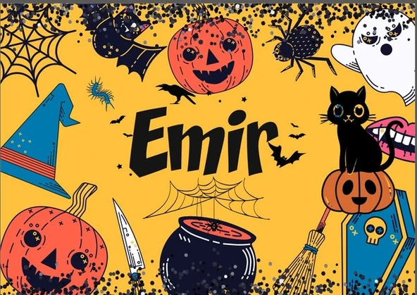 Hallowen Temalı Doğum Günü Afişi - 50x70 Cm ürün görseli 1