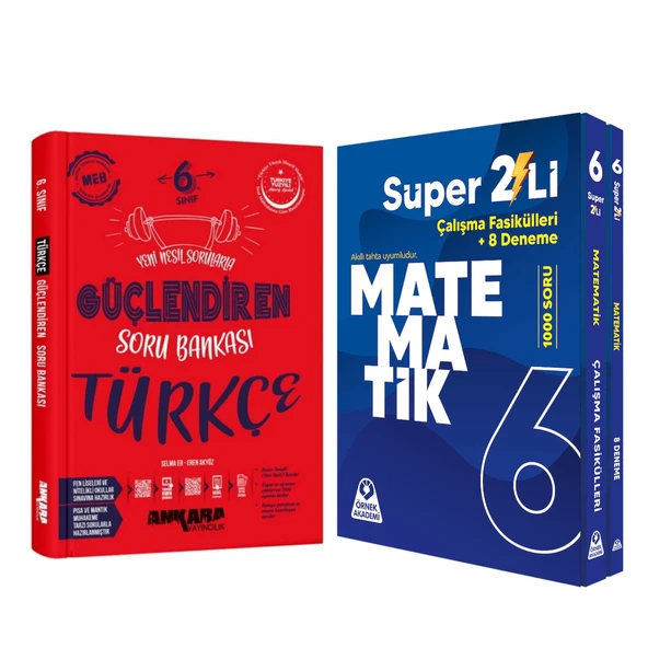 Ankara Yayıncılık 6. Sınıf Türkçe Güçlendiren ve Örnek Akademi Süper İkili Matematik Seti 2 Kitap ürün görseli 1