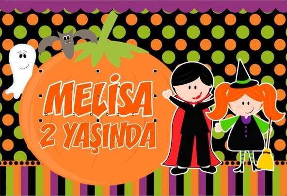Hallowen Temalı Doğum Günü Afişi - 50x70 Cm ürün görseli 1