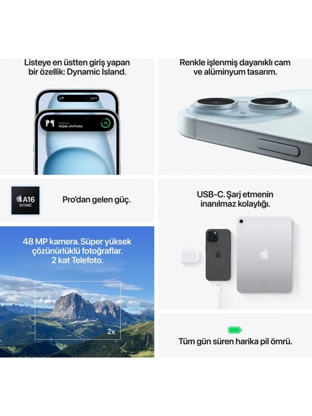 iPhone 15 256 GB Siyah (İthalatçı Garantili) - Resim 5