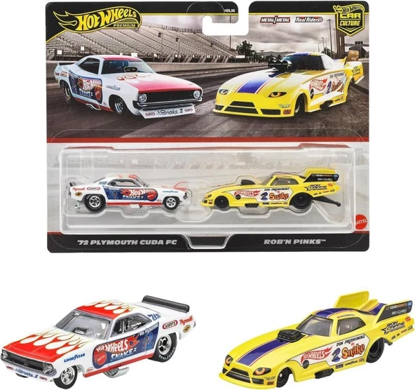 1:64 Hot Wheels Premium Car Culture 2'li Paket 72 PLYMOUTH CUDA FC - ROB'N PINKS JBL01 ürün görseli 1