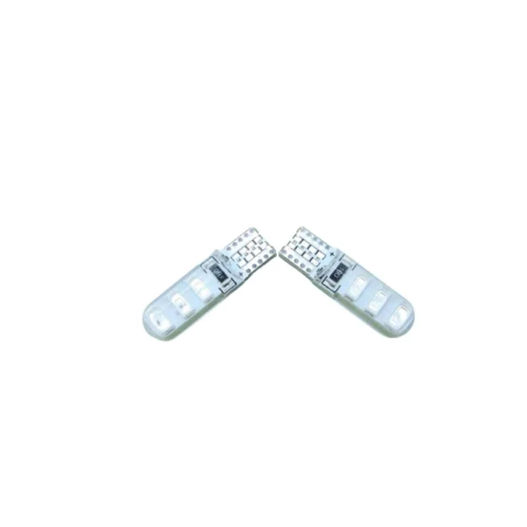 T10 12V Led Ampül Çakar Kırmızı 2 Li Silikonlu ürün görseli 1