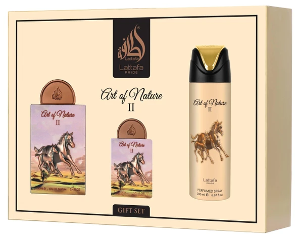 Lattafa Pride Art Of Nature II Gift Set EDP 100 ML + EDP 20 ML + Body Spray 200 ML Unisex Parfüm Hediye Seti ürün görseli 1