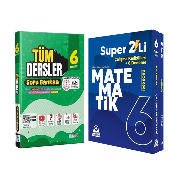 Evrensel İletişim 6. Sınıf Tüm Dersler ve Örnek Akademi Süper İkili Matematik Seti 2 Kitap ürün görseli 1