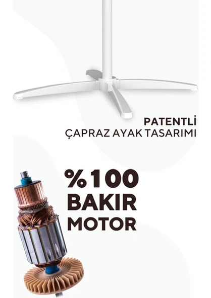 Kumtel KTF-290 Beyaz Vantilatör 16'' (3p) - Resim 3