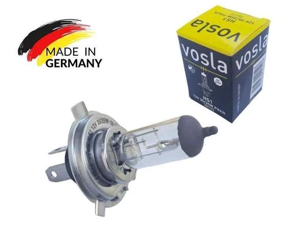 12V 35*35 H4 Civalı Ampül 3 Tırnak 43T Vosla Germany ürün görseli 1