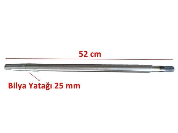 E-Yük Arabası Arka Aks 18 Freze 52 Cm İth ürün görseli 1