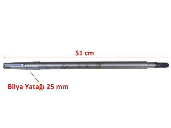 E-Yük Arabası Arka Aks 16 Freze 51 Cm İth ürün görseli 1