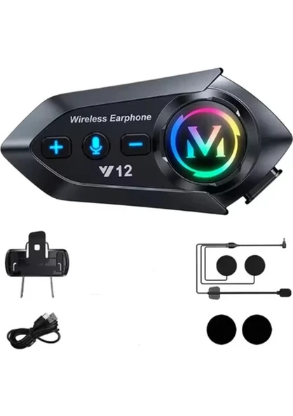 Y12  Motor Kask Kulaklık Rgb Modlu Radyolu Motosiklet Kulaklık 5.3 Bluetooth Intercom ürün görseli 1
