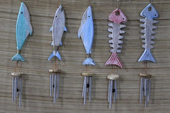 Ahşap Balıklı Metal Çan No:5 ürün görseli 1