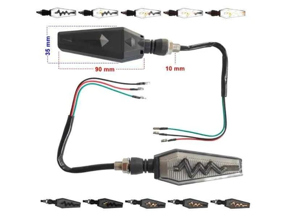 Sinyal Led Kayan Yıldırım (Beyaz Parklı) 2 Li Set (3) ürün görseli 1
