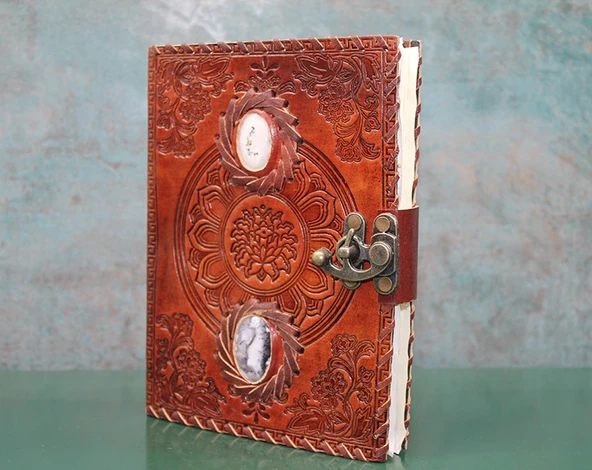 Taşlı Deri Defter Ksk3145 ürün görseli 1