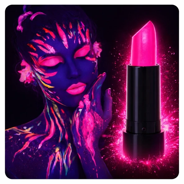 Uv Neon Pembe Ruj – Karanlıkta Parlayan Makyaj Boyası ürün görseli 1