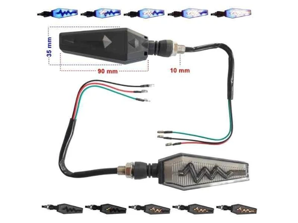 Sinyal Led Kayan Yıldırım (Mavi Parklı) 2 Li Set (1) ürün görseli 1