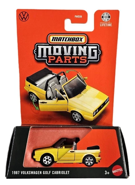 Matchbox 2026 1:64 Arabalar 1987 VOLKSWAGEN GOLF CABRIOLET JHV67 ürün görseli 1