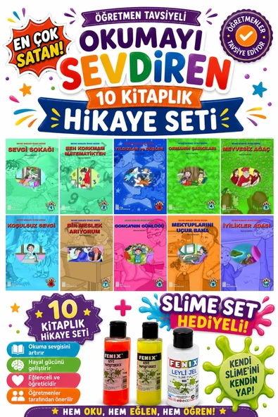 4.Sınıf Öğretmen Tavsiyeli Okumayı Sevdiren 80 Sayfa 10 Kitaplık Hikaye Seti (Slime Set Hediyeli) ürün görseli 1
