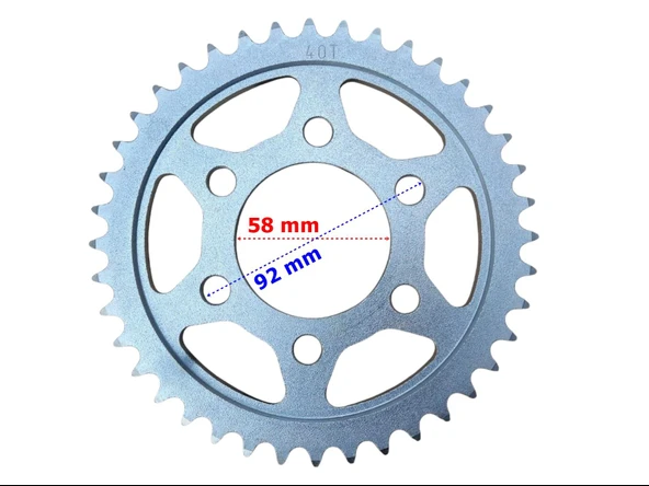 Rks Srk125 Arka Dişli 428-40T İç 58 Mm 6 Delik Öm ürün görseli 1