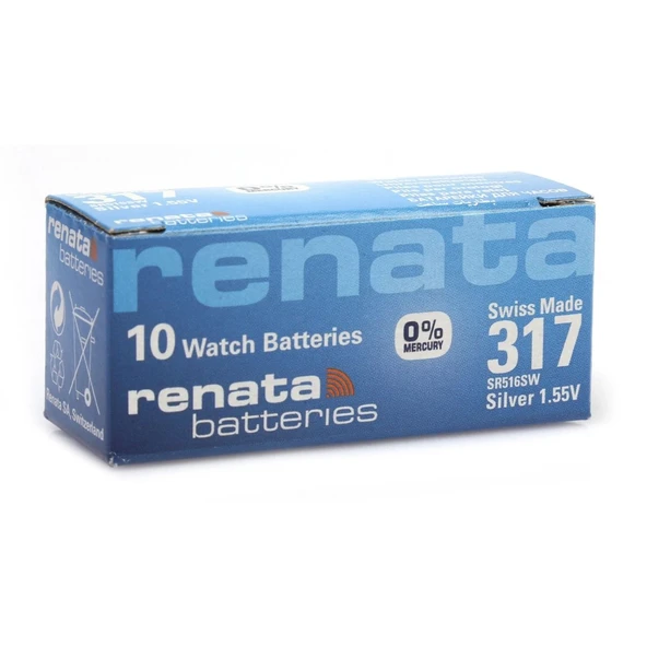 Renata 317 Sr516sw 1.55v Alkalin Saat Pili 10 Adet ürün görseli 1
