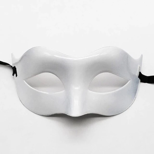 Beyaz Renk Masquerade Kostüm Partisi Venedik Balo Maskesi ürün görseli 1