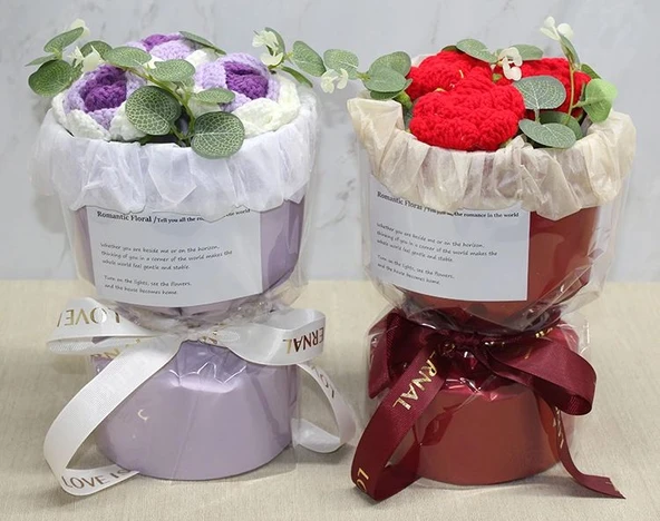 El Örgüsü Romantik Gül Buketi Alk4965 ürün görseli 1