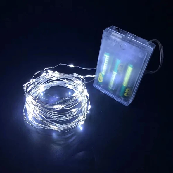 Gd957 Şerit Pilli Aydınlatma 3 Metre 30 Adet Beyaz Peri Led ürün görseli 1