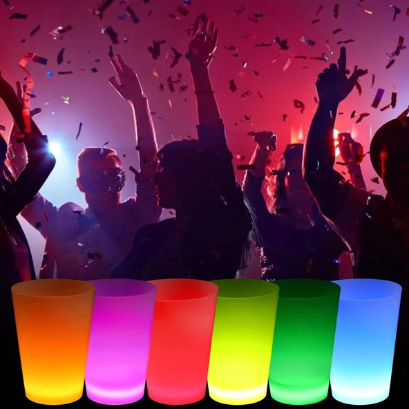 Neon Parti Glow Bardak 1.5 Oz Karışık Renk 1 Adet Tekli ürün görseli 1
