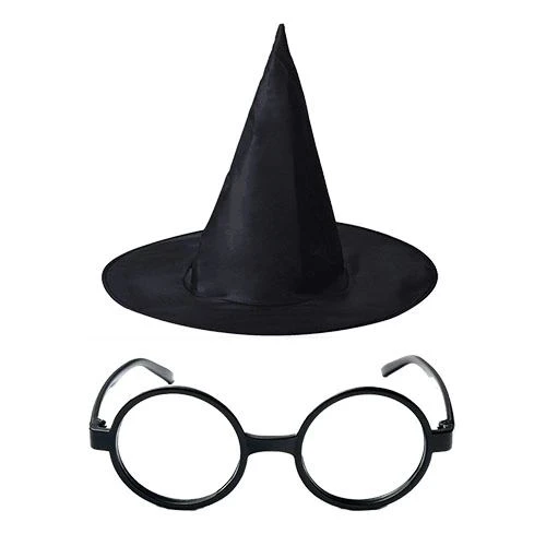 Harry Potter Büyücü Şapkası Ve Harry Potter Büyücü Gözlüğü Siyah Renk ürün görseli 1