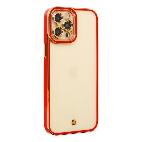 Apple İphone 12 Pro Max Kılıf Liva Lens Silikon - Kırmızı ürün görseli 1