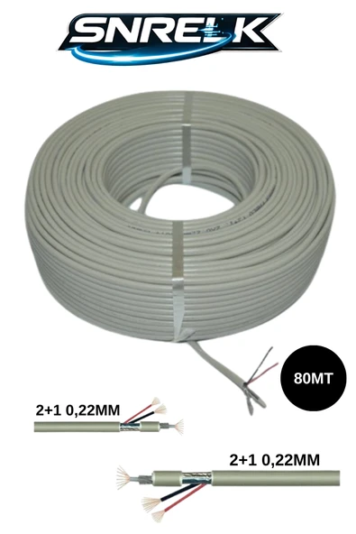Snrelk 2+1 80Mt Cctv Güvenlik Kamera Kablosu ürün görseli 1