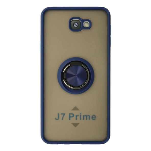 Samsung Galaxy J7 Prime Kılıf Montreal Yüzüklü Silikon Kapak - Lacivert ürün görseli 1