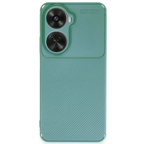 Huawei Nova 12 Se Kılıf Auto Focus Karbon Kapak - Koyu Yeşil ürün görseli 1