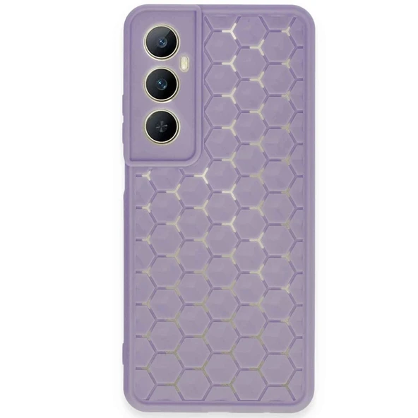 Realme C65 Kılıf Petek Silikon Kapak - Lila ürün görseli 1