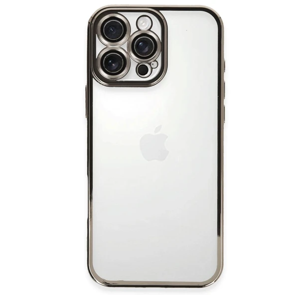 Apple İphone 16 Pro Max Kılıf Razer Lensli Silikon - Titanyum Gri ürün görseli 1