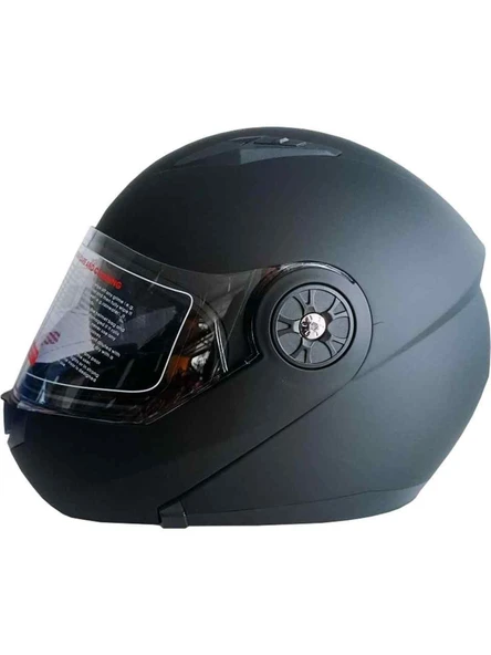 Jk-20 Jk115 Çeneli Motosiklet Kaskı Güneş Gözlüklü [Mat Black] Desen M Beden ürün görseli 1