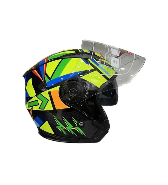 Jk-20 Jıekaı Yarım Güneş Gözlüklü Kask [G4]512 Rossi Desen L Beden ürün görseli 1