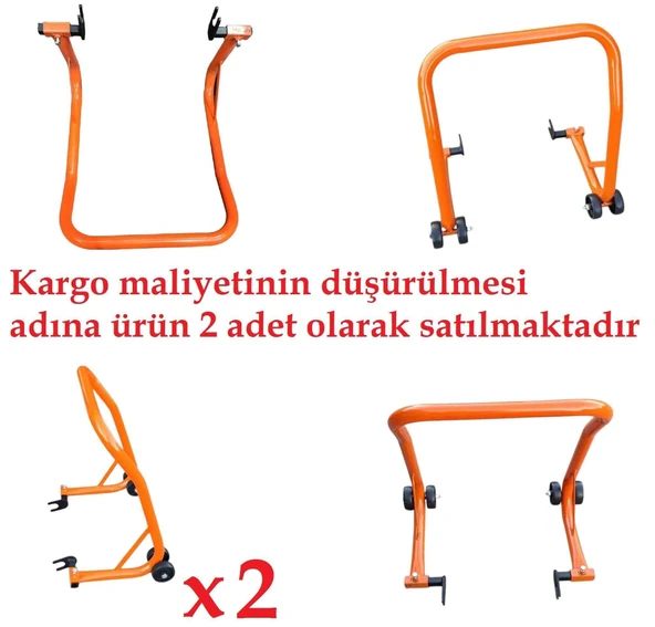 Motosiklet Kaldırma Sehpası A Kalite Turuncu (2 Adet) (32-2 Mm Boru Kalınlığı) ürün görseli 1