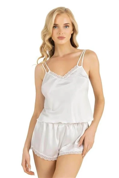 Arias Closet Ekru Saten Şort Takımı 9210 ürün görseli 1