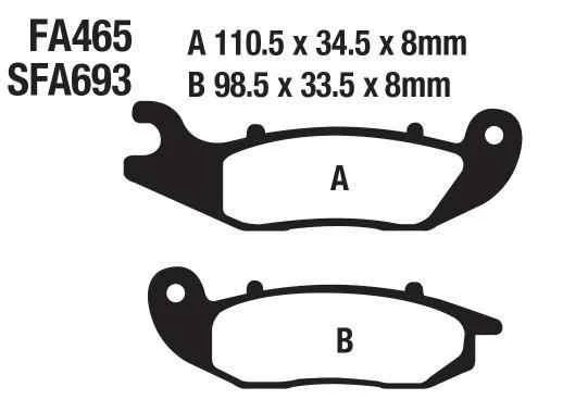 Honda Ön Fren Disk Balatası Sfa693 Fa465 Ask Crf 250L (13-21) 250 Rally (17-21) ürün görseli 1