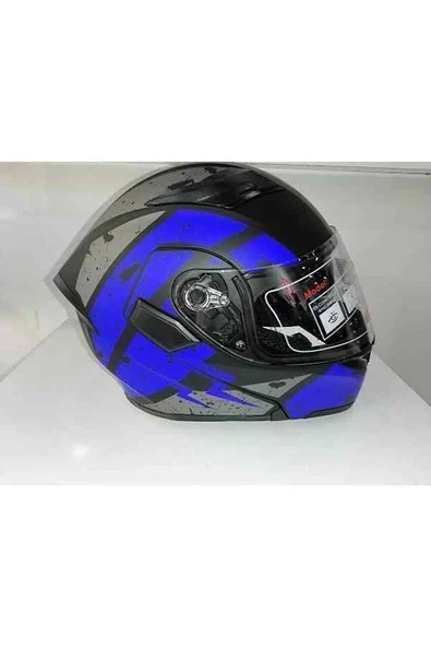 Jk-20 Jk902  Çene Pedli Güneş Vizörlü Çeneden Açılır Kask [D-1] L Beden ürün görseli 1