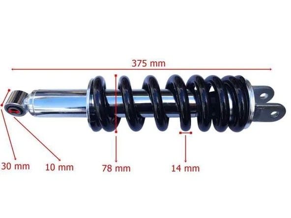 Honda Twister 250 Arka Amortisör 375 Mm Gazlı ürün görseli 1