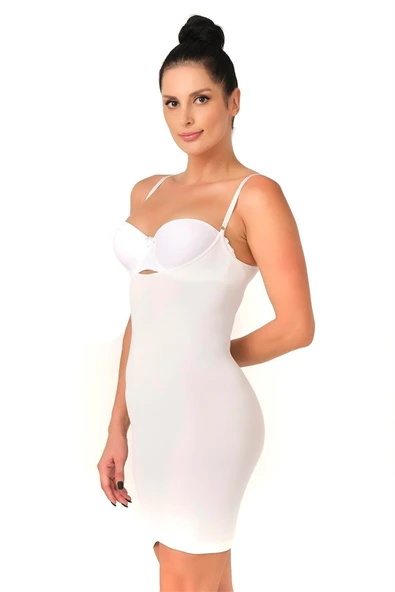 Arias Closet Beyaz MI Emay 5060 Göğsü Açık Elbise Korse ürün görseli 1