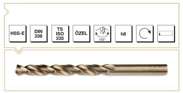 Makina Takım HSS-E Altın Seri İnox Delme Matkap Ucu 4 mm - 9996670700757 ürün görseli 1