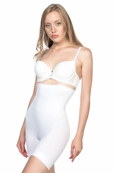 Arias Closet Beyaz MI Emay 2056 Yüksek Bel Masajlı Uzun Paça Korse ürün görseli 1