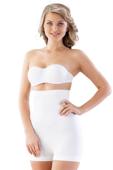 Arias Closet Beyaz MI Emay 2047 Yüksek Bel Boxer Korse ürün görseli 1