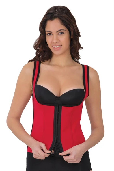 Arias Closet Kırmızı MI 9173 Terletici Agraflı Göğsü Açık Atlet Korse ürün görseli 1