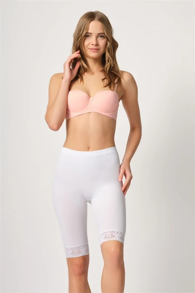 Arias Closet Beyaz MI Emay 3004 Soft Uzun Paça Dantel Boxer ürün görseli 1