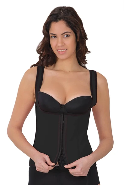 Arias Closet Siyah MI 9173 Terletici Agraflı Göğsü Açık Atlet Korse ürün görseli 1